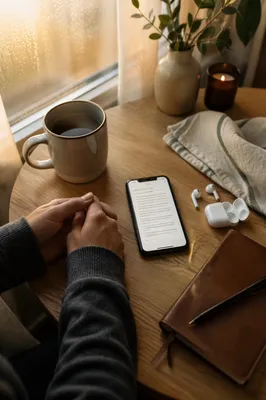 Morning Bible App Devotion with Earbuds