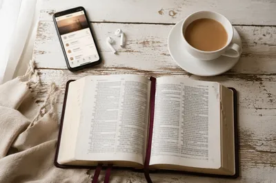 Morning Devotional Flat Lay with Coffee