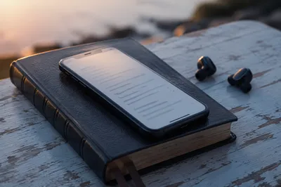 Morning Bible App Devotion With Earbuds