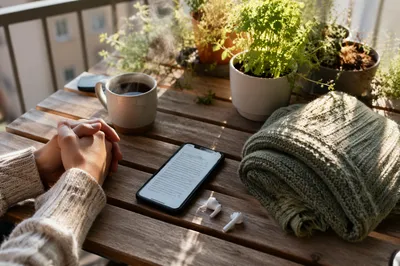 Morning Devotion with Bible App and Earbuds