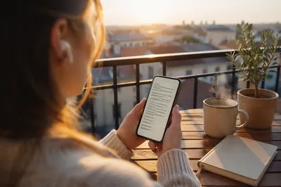 Morning Reading on Apartment Balcony