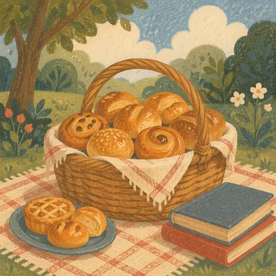 Cozy Park Picnic With Books and Pastries