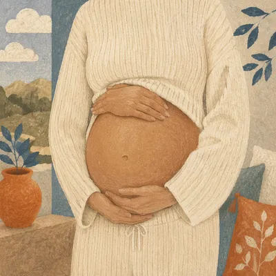 Tender Pregnancy Belly in Natural Light