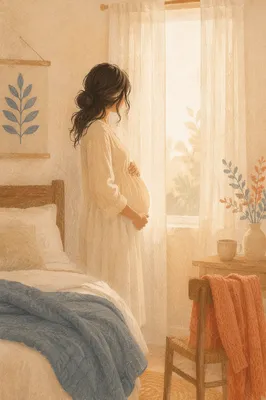 Pregnant Woman in Soft Morning Light