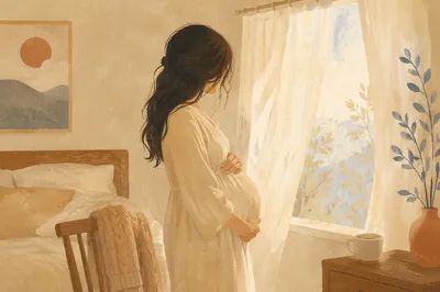Pregnant Woman in Soft Morning Light