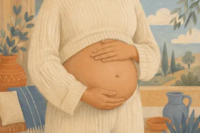 Tender Pregnancy Belly in Natural Light