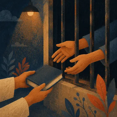 Hands Reaching Through Prison Bars