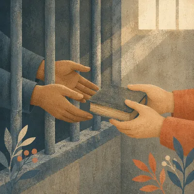 Hands Reaching Through Prison Bars