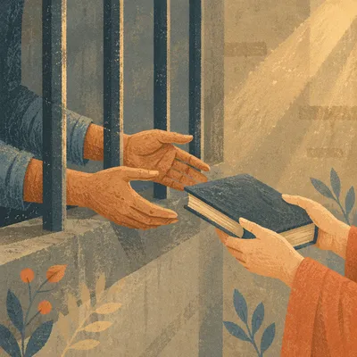 Hands Reaching Through Prison Bars