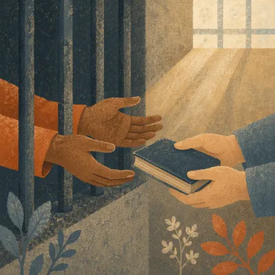 Hands Reaching Through Prison Bars