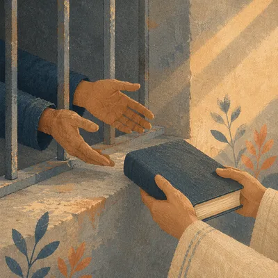 Hands Reaching Through Prison Bars