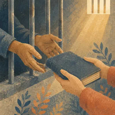 Hands Reaching Through Prison Bars
