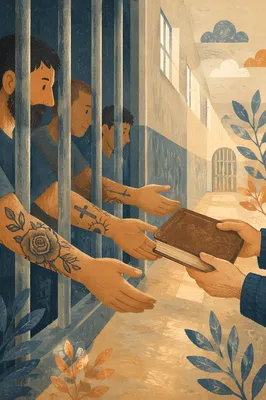 Hands Reaching Through Prison Cell Bars