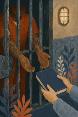 Hands Reaching Through Prison Cell Bars