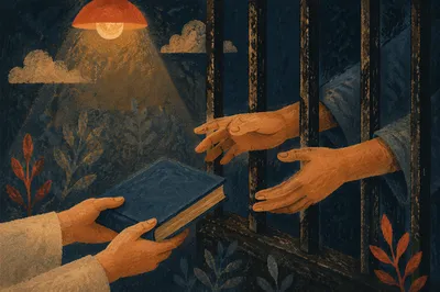 Hands Reaching Through Prison Bars