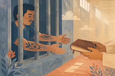 Hands Reaching Through Prison Bars