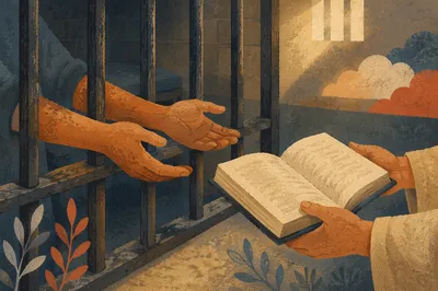 Hands Reaching Through Prison Bars