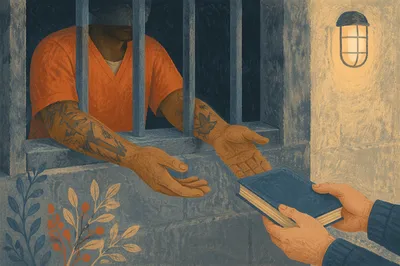 Hands Reaching Through Prison Bars