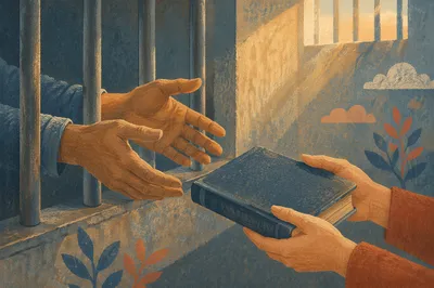 Hands Reaching Through Prison Bars
