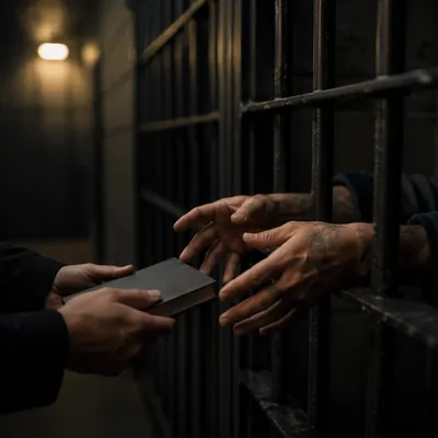 Hands Reaching Through Prison Bars
