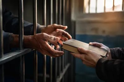 Hands Reaching Through Prison Bars