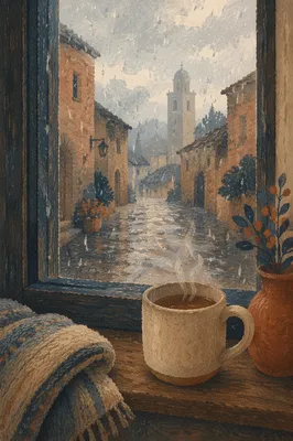 Rainy Window Mug for Quiet Reflection