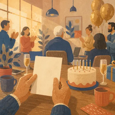 Office Retirement Party with Golden Touches