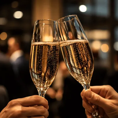 Elegant Retirement Toast in Golden Light