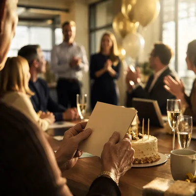 Warm Office Retirement Party Celebration Scene