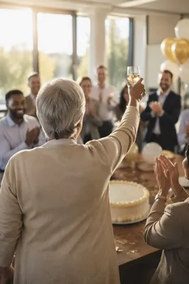 Retirement Party Celebration in Modern Office