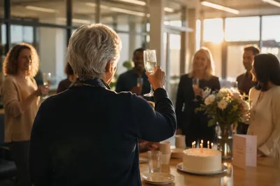 Warm Office Retirement Party Golden Hour