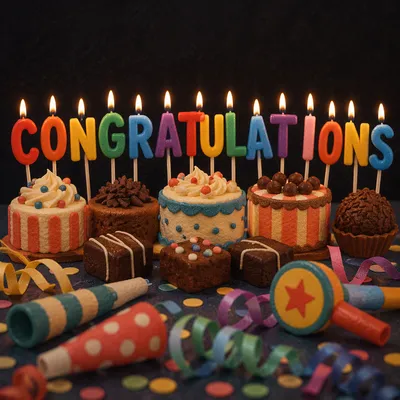 Colorful Retirement Party Congratulations Dessert Banner