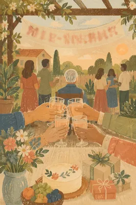 Warm Backyard Retirement Congratulations Celebration Banner