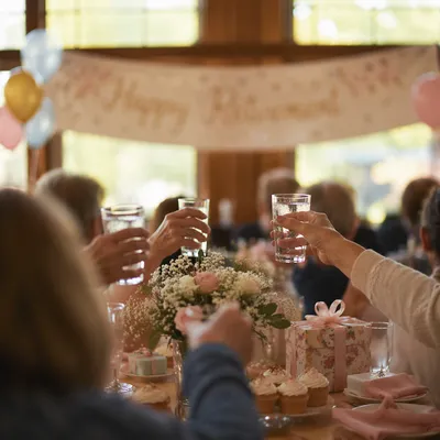 Warm Retirement Party Toast Banner Scene