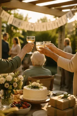 Warm Backyard Retirement Celebration Banner Scene