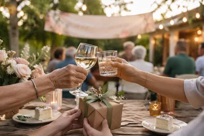 Warm Backyard Retirement Celebration Banner Scene