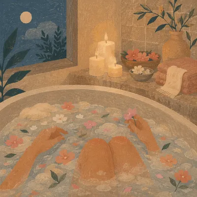 Serene Self Care Bath at Blue Hour