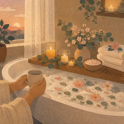Serene Self Care Bath with Candles