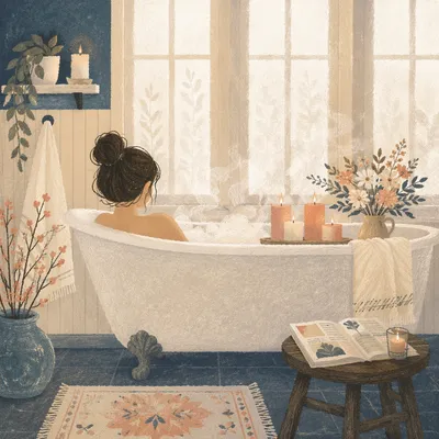 Serene Self Care Bath with Candles