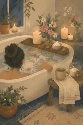Serene Self Care Bath with Candles