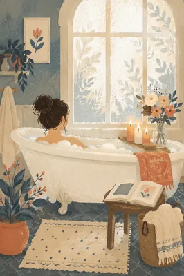 Serene Self Care Bath by Window
