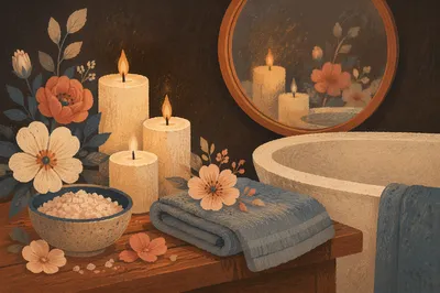 Serene Candlelit Self Care Bath
