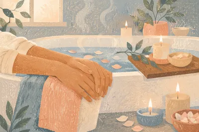 Peaceful Self Care Bath Ritual with Candles