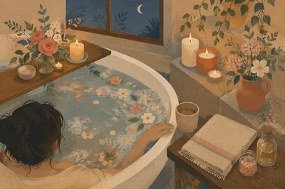 Serene Self Care Bath at Blue Hour
