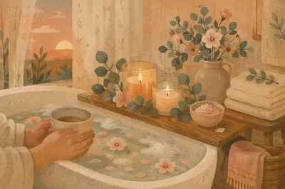 Serene Self Care Bath with Candles