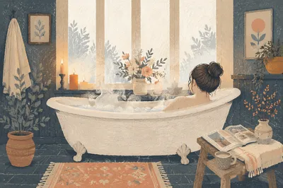 Serene Self Care Bath With Candles
