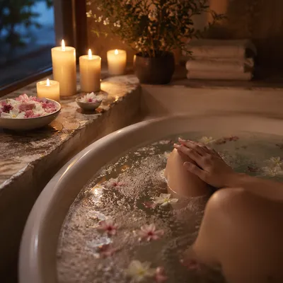 Serene Self Care Bath at Blue Hour