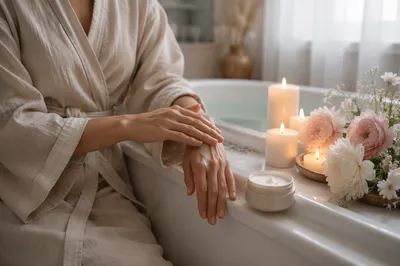 Calm Self Care Bath with Candles