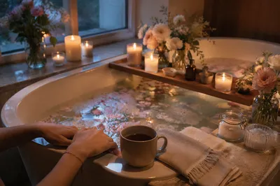 Serene Self Care Bath at Blue Hour