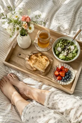 Slow Living Breakfast Tray with Morning Flowers